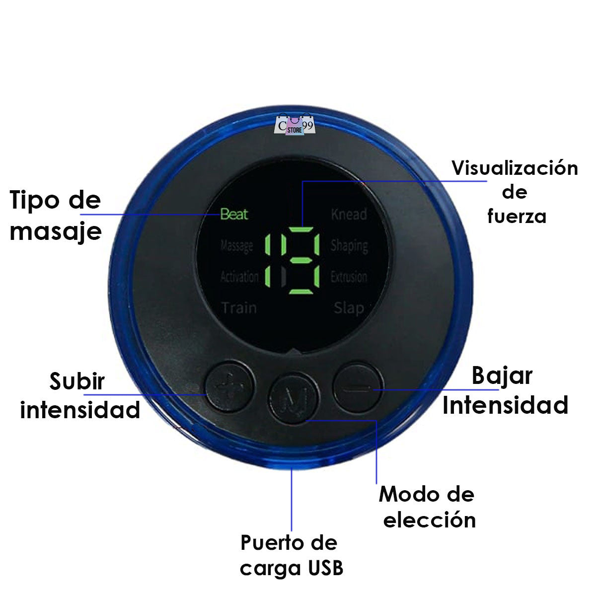 CerviFlex™ | MINI MASAJEADOR CERVICAL ELÉCTRICO RECARGABLE USB + CONTROL EXTRA