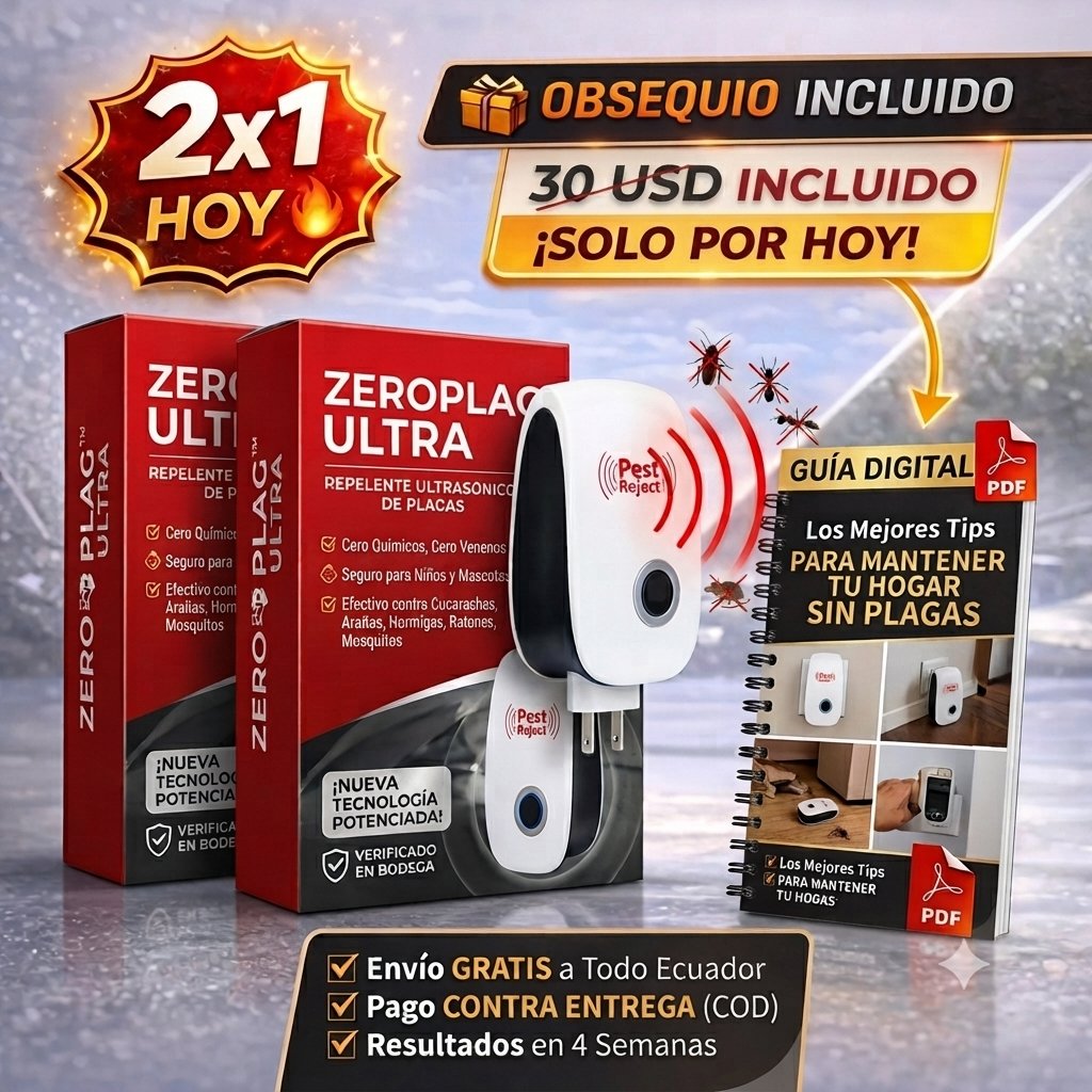 ZeroPlag™ | 2x1 Repelente Ultrasónico de Plagas