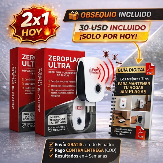 ZeroPlag™ | 2x1 Repelente Ultrasónico de Plagas